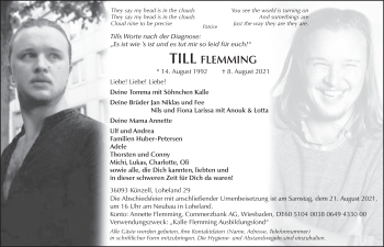 Traueranzeige von Till Flemming von FZ