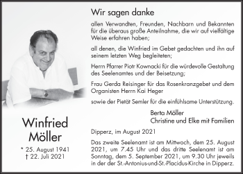 Traueranzeige von Winfried Möller von FZ