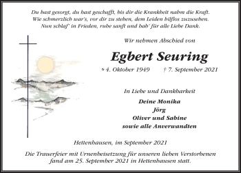 Traueranzeige von Egbert Seuring von FZ