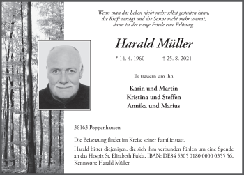 Traueranzeige von Harald Müller von FZ