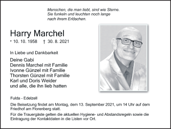 Traueranzeige von Harry Marchel von FZ