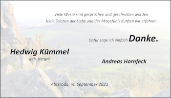 Traueranzeige von Hedwig Kümmel von FZ