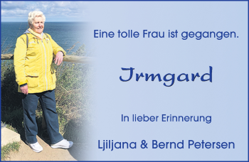 Traueranzeige von Irmgard Bergner von FZ