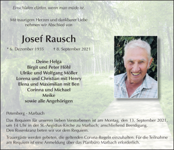 Traueranzeige von Josef Rausch von FZ