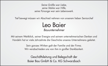 Traueranzeige von Leo Baier von FZ