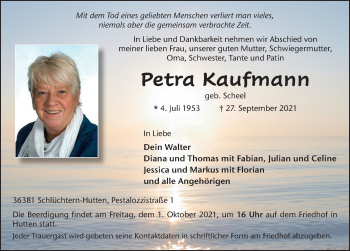 Traueranzeige von Petra Kaufmann von FZ