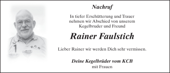 Traueranzeige von Rainer Faulstich von FZ