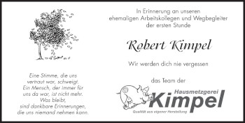 Traueranzeige von Robert Kimpel von FZ