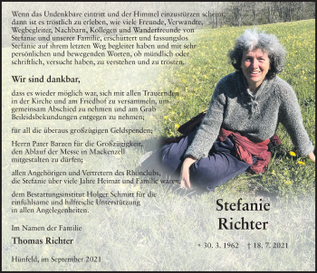 Traueranzeige von Stefanie Richter von FZ