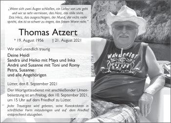 Traueranzeige von Thomas Atzert von FZ