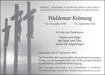 Traueranzeige von Waldemar Krönung von FZ