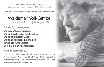 Traueranzeige von Waldemar Voll-Gimbel von FZ