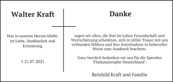 Traueranzeige von Walter Kraft von FZ