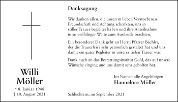 Traueranzeige von Willi Möller von FZ