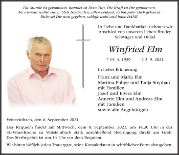 Traueranzeige von Winfried Elm von FZ