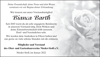 Traueranzeige von Bianca Barth von FZ