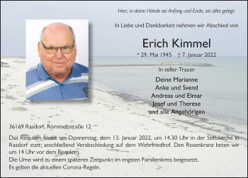 Traueranzeige von Erich Kimmel von FZ