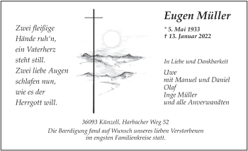 Traueranzeige von Eugen Müller von FZ