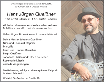 Traueranzeige von Hans Jürgen Queißner von FZ