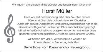 Traueranzeige von Horst Müller von FZ