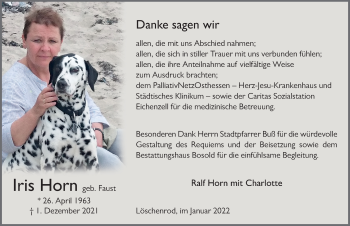 Traueranzeige von Iris Horn von FZ