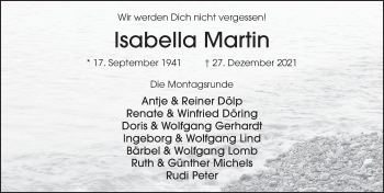 Traueranzeige von Isabella Martin von FZ