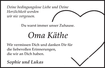 Traueranzeige von Käthe Simon von FZ