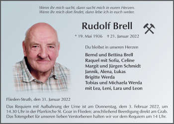 Traueranzeige von Rudolf Brell von FZ