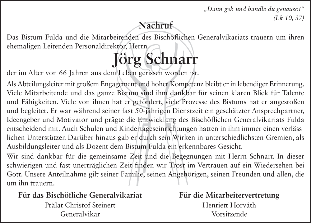  Traueranzeige für Jörg Schnarr vom 12.10.2022 aus FZ