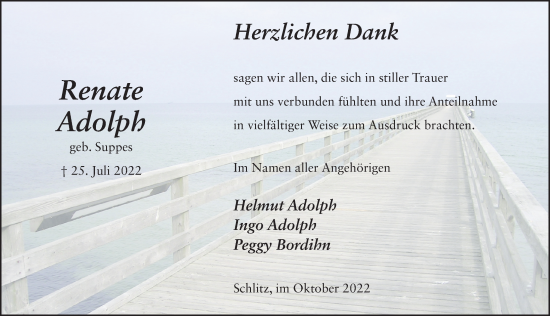 Traueranzeige von Renate Adolph von FZ