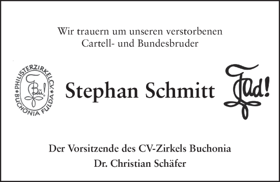 Traueranzeige von Stephan Schmitt von FZ