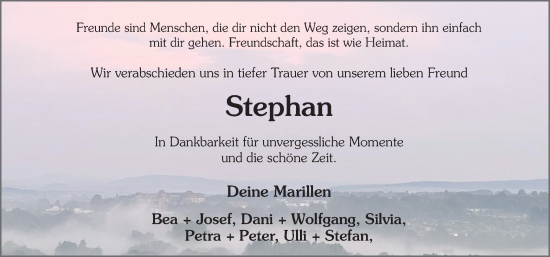 Traueranzeige von Stephan Schmitt von FZ