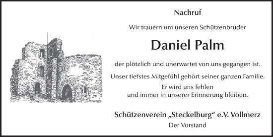 Traueranzeige von Daniel Palm von FZ