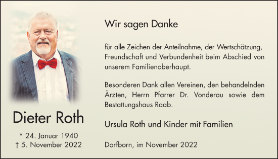 Traueranzeige von Dieter Roth von FZ