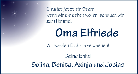 Traueranzeige von Elfriede Heid von FZ