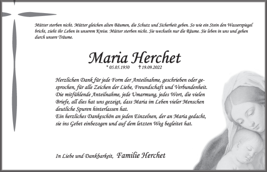 Traueranzeige von Maria Herchet von FZ