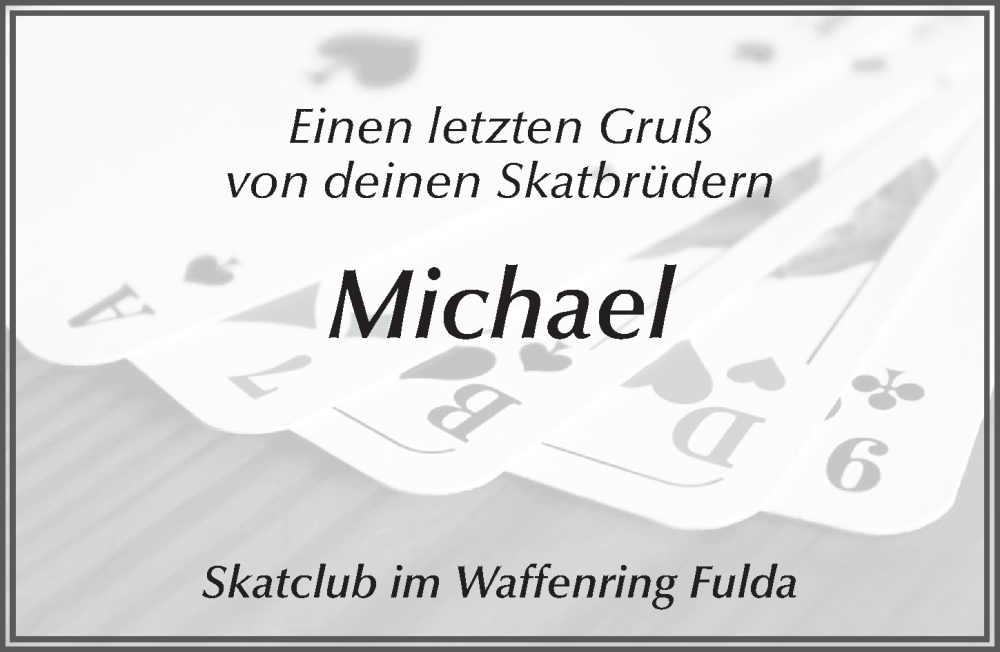  Traueranzeige für Michael Traut vom 03.11.2022 aus FZ