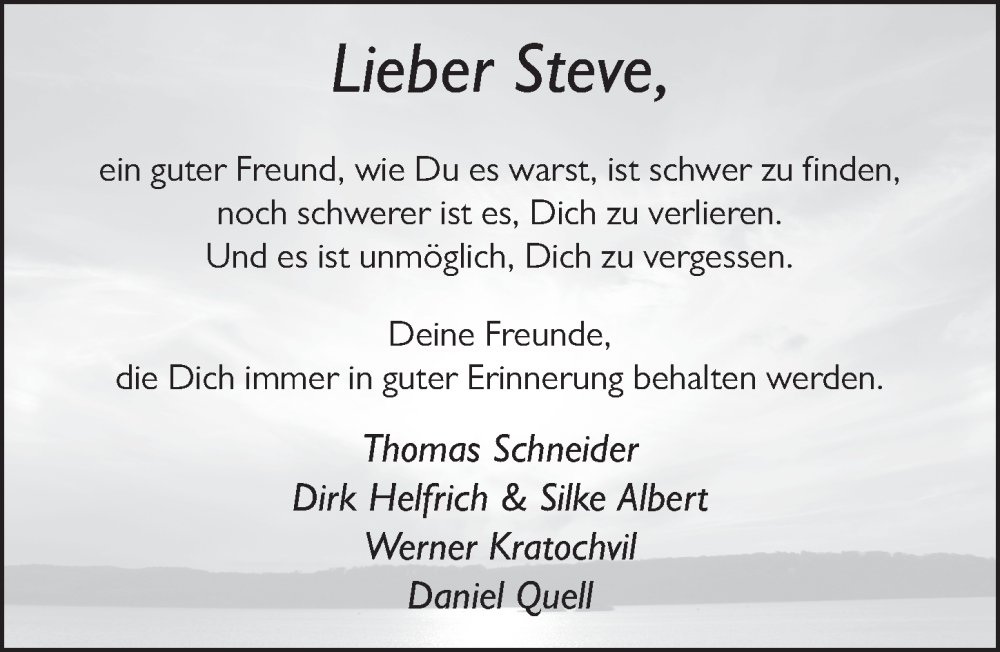  Traueranzeige für Stefan Wolf vom 07.11.2022 aus FZ