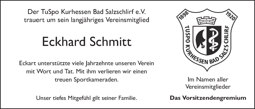  Traueranzeige für Eckhard Schmitt vom 03.12.2022 aus FZ