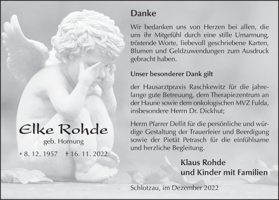 Traueranzeige von Elke Rohde von FZ