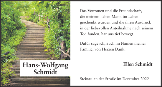 Traueranzeige von Hans-Wolfgang Schmidt von FZ