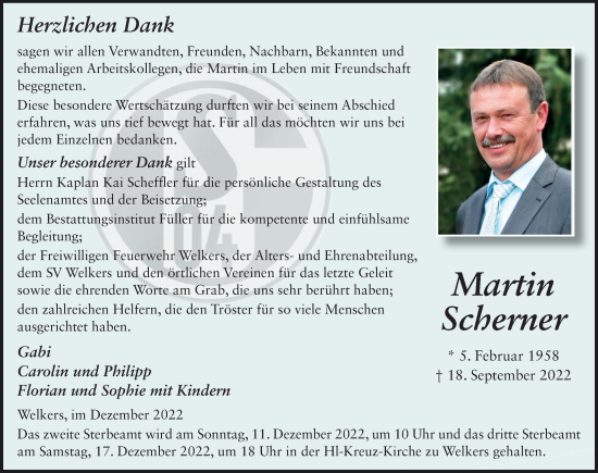 Traueranzeige von Martin Scherner von FZ