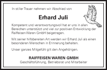 Traueranzeige von Erhard Juli von FZ