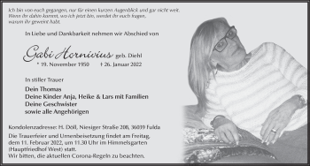 Traueranzeige von Gabi Hornivius von FZ