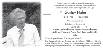 Traueranzeige von Gustav Hahn von FZ