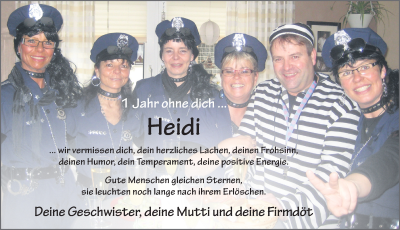  Traueranzeige für Heidi Gitter vom 01.02.2022 aus FZ