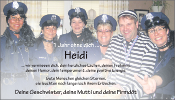 Traueranzeige von Heidi Gitter von FZ