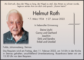 Traueranzeige von Helmut Roth von FZ