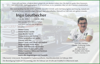 Traueranzeige von Ingo Leutbecher von FZ