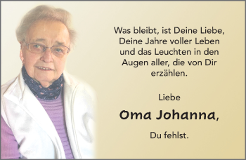 Traueranzeige von Johanna Füller von FZ